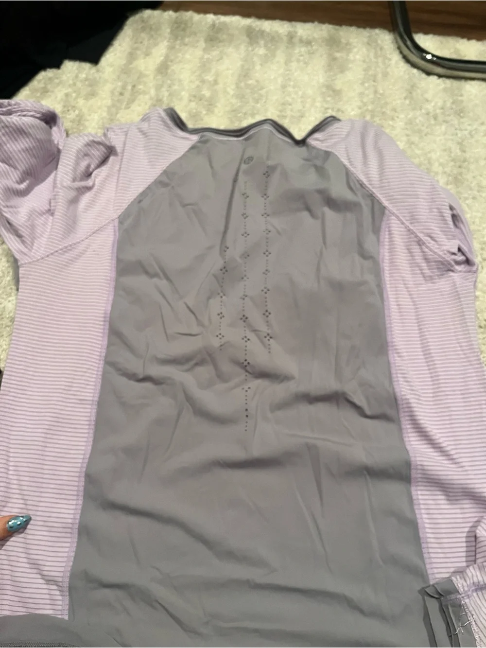 lululemon athletica Lavender Long Sleeve Layered Hem Top